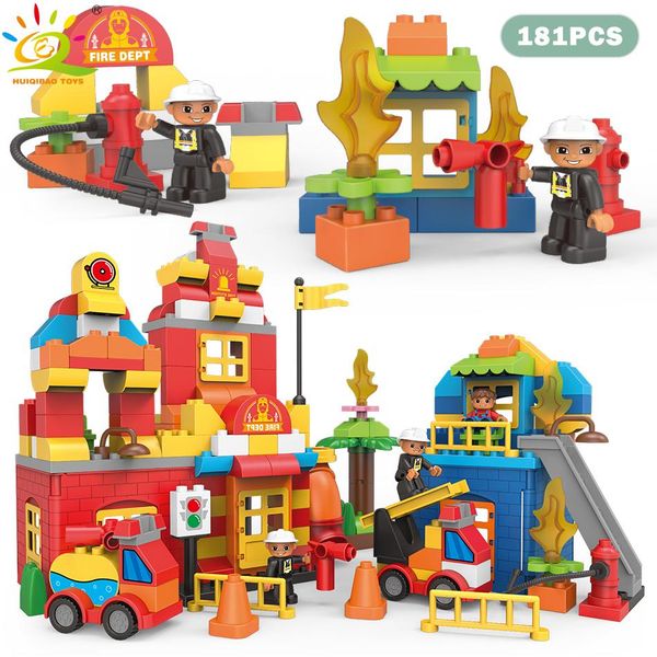 huiqibao 181pcs fire station big building blocks compatible duploed city firefighters figrues bricks educational toys children sqckna
huiqibao 181pcs fire station big building blocks compatible duploed city firefighters figrues bricks educational toys children sqckna
