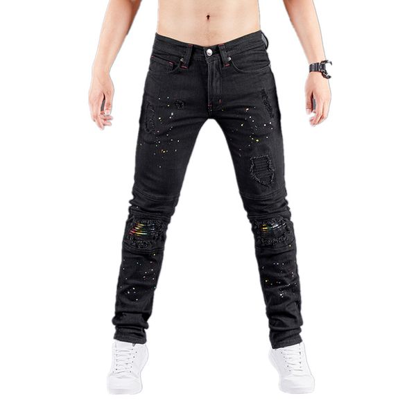 autumn winter 2021 new men's spray-painted trade hole leisure jeans patched black male fashion denim pants 1iih, Blue
autumn winter 2021 new men's spray-painted trade hole leisure jeans patched black male fashion denim pants 1iih, Blue