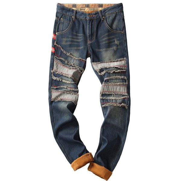 men's jeans retro blue ripped patch distressed decoration slim-fit warm denim straight-leg pants 2021 winter handsome male clothing
men's jeans retro blue ripped patch distressed decoration slim-fit warm denim straight-leg pants 2021 winter handsome male clothing