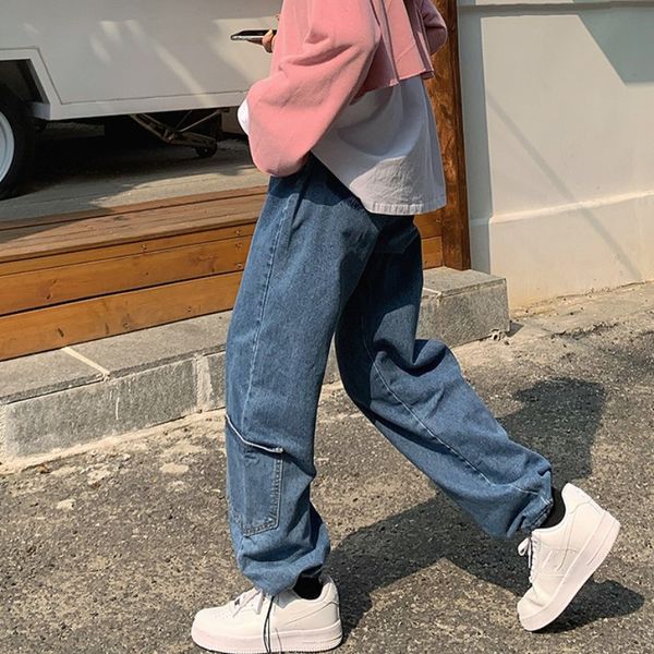 workwear women's straight loose leggings 2020 new spring and autumn old pants high waist slim jeans, Blue
workwear women's straight loose leggings 2020 new spring and autumn old pants high waist slim jeans, Blue