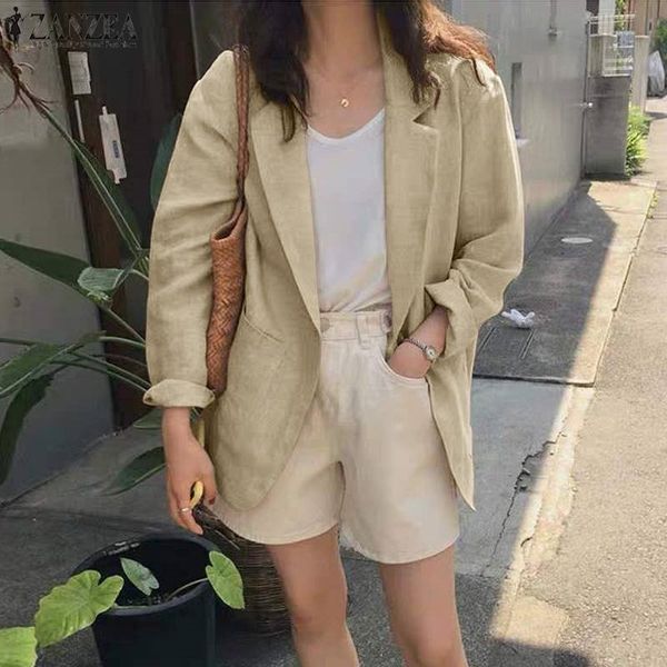 autumn solid cotton linen work blazers zanzea casual single button blazer women long sleeve coats female plus size jackets y201026, White;black
autumn solid cotton linen work blazers zanzea casual single button blazer women long sleeve coats female plus size jackets y201026, White;black