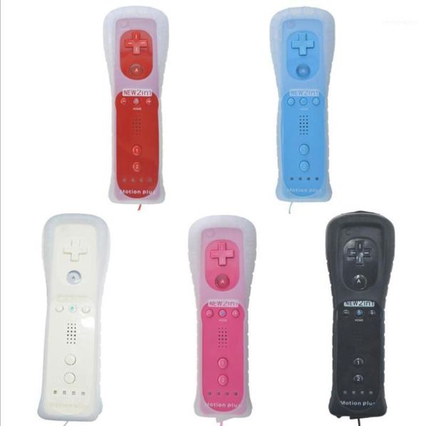 new for wii gamepad remote controller built-in motion plus with silicone case and hand strap for wii command1
new for wii gamepad remote controller built-in motion plus with silicone case and hand strap for wii command1
