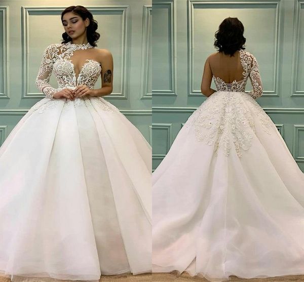 one shoulder long sleeve ball gown wedding dresses 2021 arabic dubai lace appliqued bridal gowns backless vestidos de novia al7531, White
one shoulder long sleeve ball gown wedding dresses 2021 arabic dubai lace appliqued bridal gowns backless vestidos de novia al7531, White
