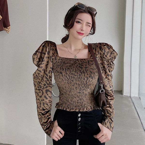 women's blouses & shirts vintage clothing leopard crop spring fall square collar v-neck blusas mujer de moda hipster, White
women's blouses & shirts vintage clothing leopard crop spring fall square collar v-neck blusas mujer de moda hipster, White