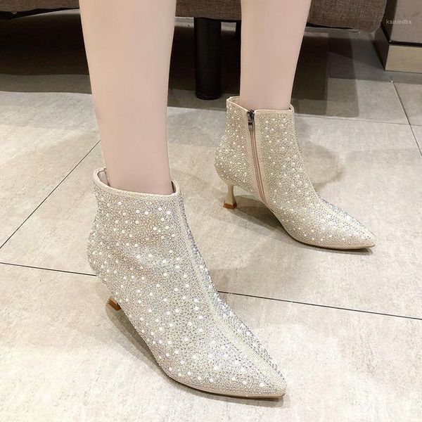 boots rimocy pearl sequins elegant women's winter warm short plush fashion pointed toe thin heel ankle shoes woman 20211, Black
boots rimocy pearl sequins elegant women's winter warm short plush fashion pointed toe thin heel ankle shoes woman 20211, Black
