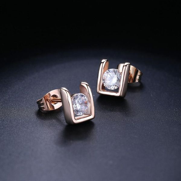 stud double fair simple style +cubic zirconia earring white/rose gold color fashion wedding jewelry for women gift dfe216, Golden;silver
stud double fair simple style +cubic zirconia earring white/rose gold color fashion wedding jewelry for women gift dfe216, Golden;silver