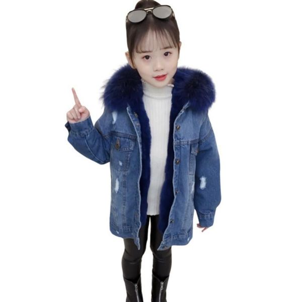 girls winter denim plus velvet jacket new long children thickening warm coats big kids cotton fur collar hooded parkas outwear, Blue;gray
girls winter denim plus velvet jacket new long children thickening warm coats big kids cotton fur collar hooded parkas outwear, Blue;gray