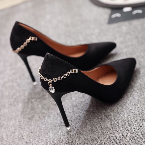 women fashion pumps ladies high heels stiletto chain pointed toe office shoes woman footwear slip on new 2021 lpsr, Black
women fashion pumps ladies high heels stiletto chain pointed toe office shoes woman footwear slip on new 2021 lpsr, Black