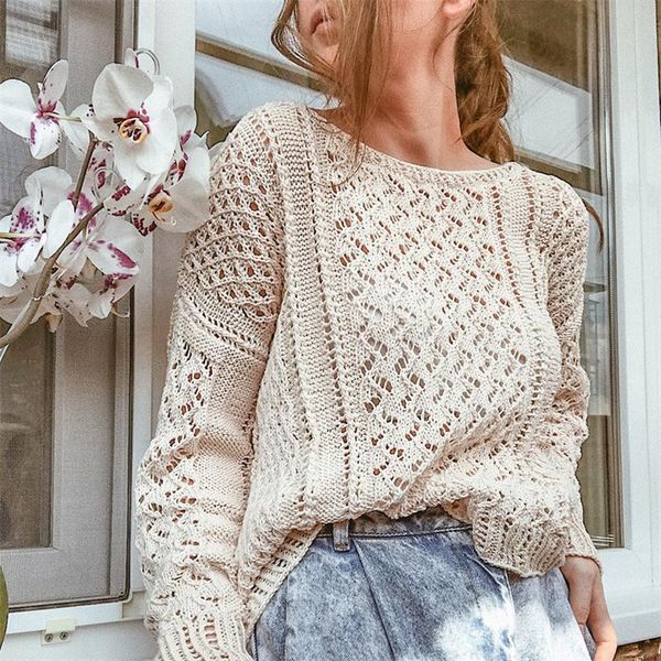 women 2021 autumn hollow out knitwear sweater fashion oversize solid color long sleeve round neck pullover sweaters, White;black
women 2021 autumn hollow out knitwear sweater fashion oversize solid color long sleeve round neck pullover sweaters, White;black