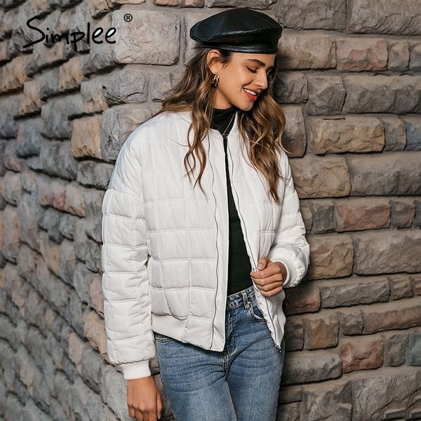 simplee casual plaid women parka long sleeve zippers outwear female warm padded coat streetwear ladies short parkas jackets 201019, Black
simplee casual plaid women parka long sleeve zippers outwear female warm padded coat streetwear ladies short parkas jackets 201019, Black