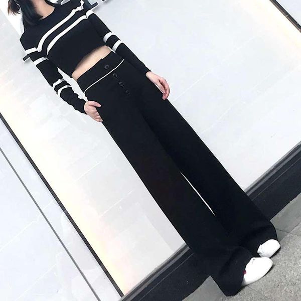 wide-leg pants women's high waist drape autumn thin loose trousers mopping the floor straight casual suit pants trendy brand, Black;white
wide-leg pants women's high waist drape autumn thin loose trousers mopping the floor straight casual suit pants trendy brand, Black;white