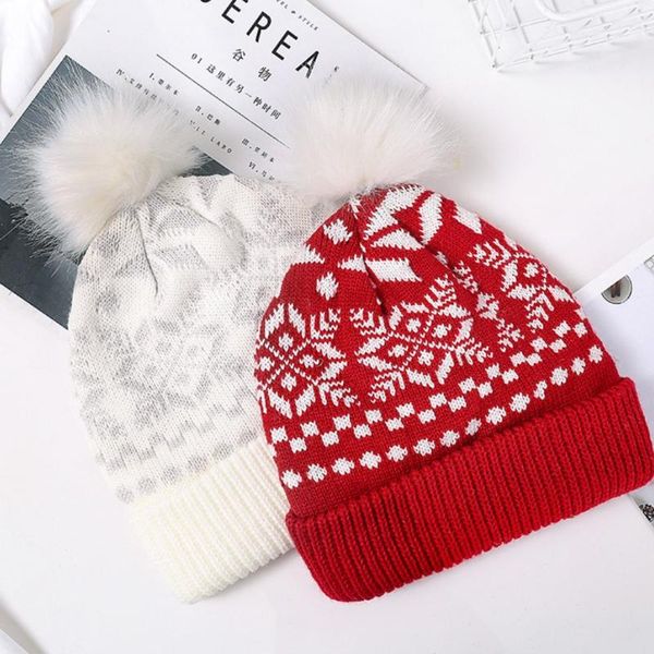 women christmas snowflake winter knitted beanie hat cute fluffy pompom stretch cuffed skull cap holiday ski ear warmer, Blue;gray
women christmas snowflake winter knitted beanie hat cute fluffy pompom stretch cuffed skull cap holiday ski ear warmer, Blue;gray