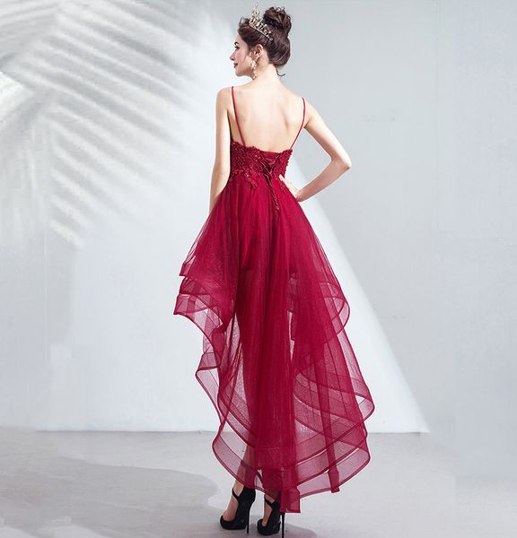 lamya lace appliques high low evening party dresses v neck spaghetti strap vestido de festa short front long back fromal gown lj201224, Black
lamya lace appliques high low evening party dresses v neck spaghetti strap vestido de festa short front long back fromal gown lj201224, Black
