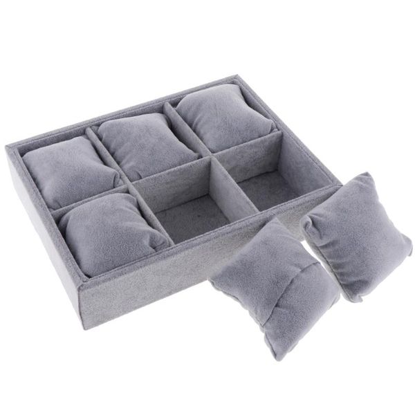 watch jewellery tray organizer showcase display box holder storage stackable velvet 6 grid pillows for watches bracelets stand, Pink;blue
watch jewellery tray organizer showcase display box holder storage stackable velvet 6 grid pillows for watches bracelets stand, Pink;blue