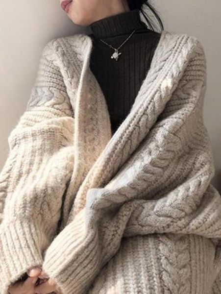 xyy women korean casual long sweater cardigan soft comfortable solid size loose long sleeve female bat sleeve knitted, White 
xyy women korean casual long sweater cardigan soft comfortable solid size loose long sleeve female bat sleeve knitted, White