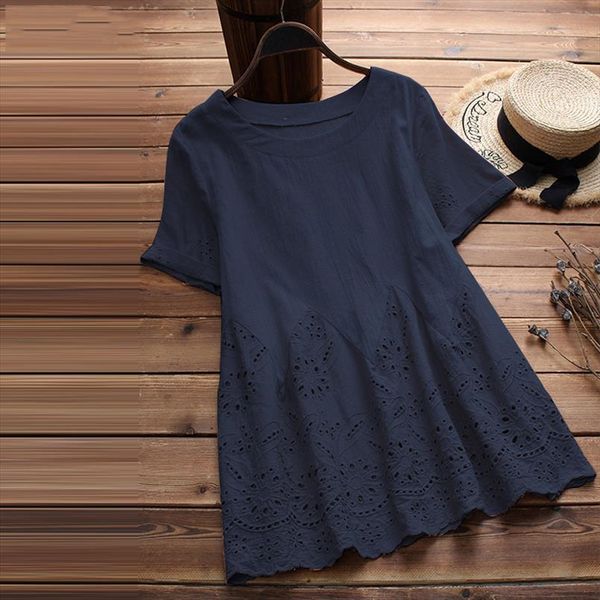 2020 summer o neck short sleeve solid loose cotton linen casual women hollow out ruffles blouse femme shirt blusas, White
2020 summer o neck short sleeve solid loose cotton linen casual women hollow out ruffles blouse femme shirt blusas, White