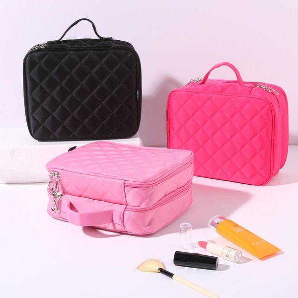 cosmetic bags & cases make up bag diamond-pattern box travel large capacity multi-room portable toiletries pack 2 layers
cosmetic bags & cases make up bag diamond-pattern box travel large capacity multi-room portable toiletries pack 2 layers
