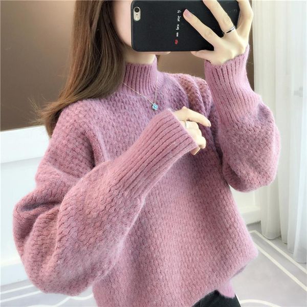 winter women's new women's thick semi-turtleneck sweater loose wear autumn and winter bottoming shirt foreign atmosphere, White;black
winter women's new women's thick semi-turtleneck sweater loose wear autumn and winter bottoming shirt foreign atmosphere, White;black
