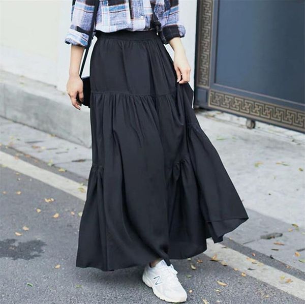 2020 spring autumn women high waist pleated cotton linen skirts,m 6xl 7xl plus size korea casual maxi skirts long party skirt, Black
2020 spring autumn women high waist pleated cotton linen skirts,m 6xl 7xl plus size korea casual maxi skirts long party skirt, Black