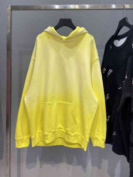 men's hoodies & sweatshirts correct version paris b heavy industry washing water worn out and men's women's gradual yellow fl, Black
men's hoodies & sweatshirts correct version paris b heavy industry washing water worn out and men's women's gradual yellow fl, Black