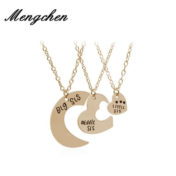 pendant necklaces 3pcs/set love heart big mom lil sis sister mother family gifts alloy chain charm necklace friend friendship, Silver
pendant necklaces 3pcs/set love heart big mom lil sis sister mother family gifts alloy chain charm necklace friend friendship, Silver