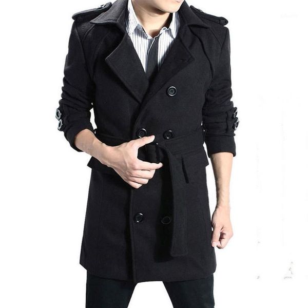 men jacket warm winter trench long outwear double buttons turn-down collar simplicity overcoat #09111, Black
men jacket warm winter trench long outwear double buttons turn-down collar simplicity overcoat #09111, Black
