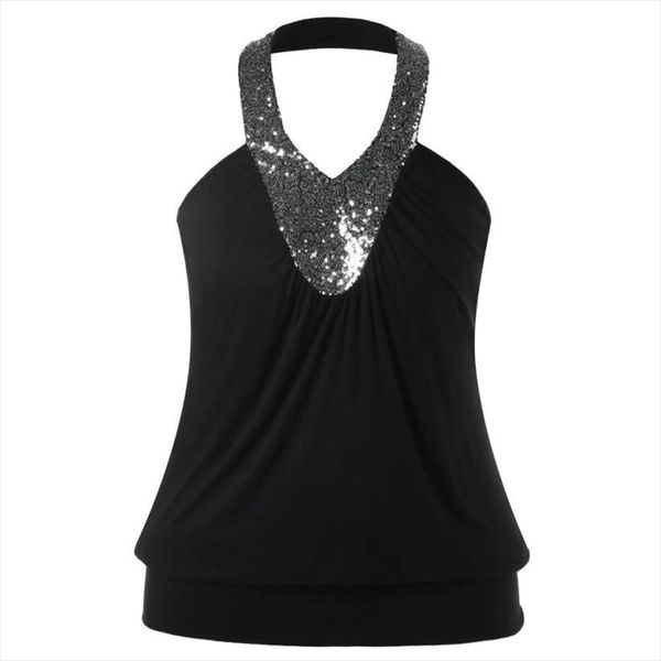 new t shirt women fashion casual halter sequins open back backless tank sleeveless girl vest cropped feminino, White
new t shirt women fashion casual halter sequins open back backless tank sleeveless girl vest cropped feminino, White
