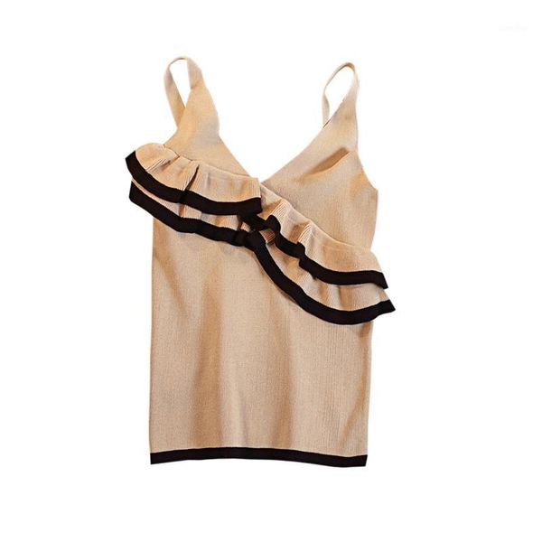 women stripe ruffles knitted tank summer crop girls sweet v-neck sleeveless sweater vest white female camis
women stripe ruffles knitted tank summer crop girls sweet v-neck sleeveless sweater vest white female camis