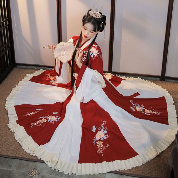 traditional hanfu chinese folk dance costume festival outfit ancient dynasty womens clothing red/green hanfu dress 6 meters 764, Black;red
traditional hanfu chinese folk dance costume festival outfit ancient dynasty womens clothing red/green hanfu dress 6 meters 764, Black;red