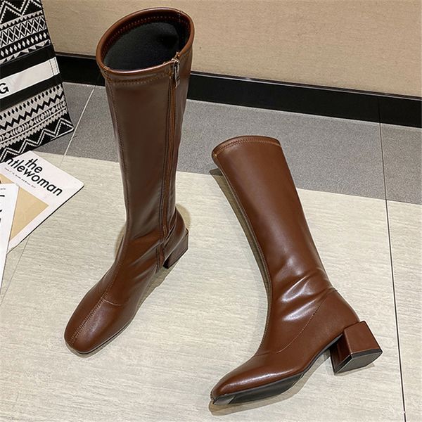 2021 fashionable women low heels long winter warm foot toe at knee new thigh high boots designer shoes 5y84, Black
2021 fashionable women low heels long winter warm foot toe at knee new thigh high boots designer shoes 5y84, Black