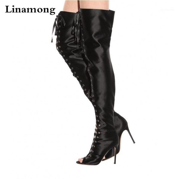 boots women black beige red solid color peep toe cuts out lace up front over the knee stiletto heels thigh lady1
boots women black beige red solid color peep toe cuts out lace up front over the knee stiletto heels thigh lady1