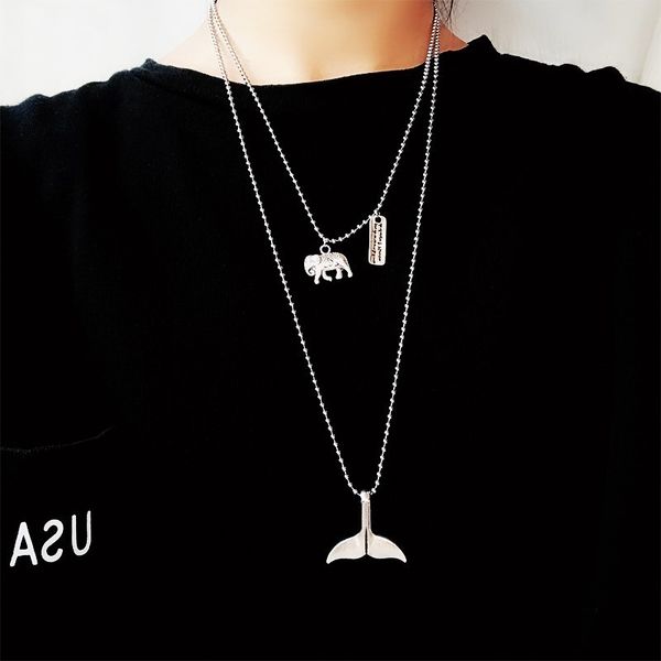 ins tuku trampi necklace hip hop cool wind angel people fishtail pendant clavicle chain men and women trend, Silver
ins tuku trampi necklace hip hop cool wind angel people fishtail pendant clavicle chain men and women trend, Silver