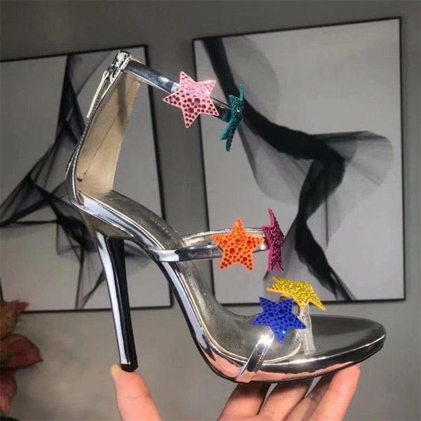 sandals women's high heels sandal patent leather colorful star ankle strap shoes woman crystal gladiator stiletto brand, Black
sandals women's high heels sandal patent leather colorful star ankle strap shoes woman crystal gladiator stiletto brand, Black