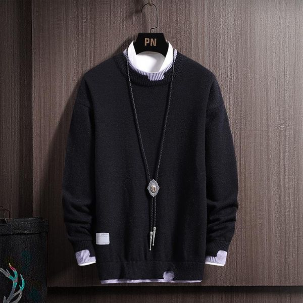 men's sweaters autumn and winter sweater fake two-piece shirt collar fashion korean casual pullover, White;black
men's sweaters autumn and winter sweater fake two-piece shirt collar fashion korean casual pullover, White;black