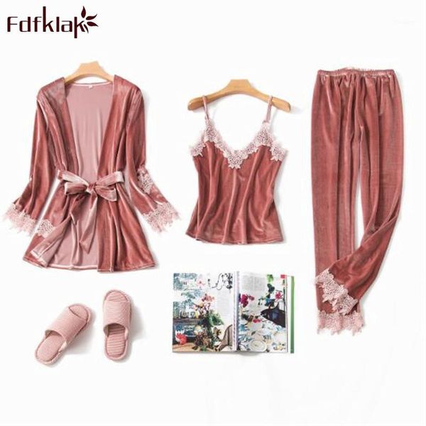 fdfklak 3 pieces pajama set women winter pajamas gold velvet warm sleepwear pyjamas suit ladies home clothes pijama mujer1, Black;red
fdfklak 3 pieces pajama set women winter pajamas gold velvet warm sleepwear pyjamas suit ladies home clothes pijama mujer1, Black;red