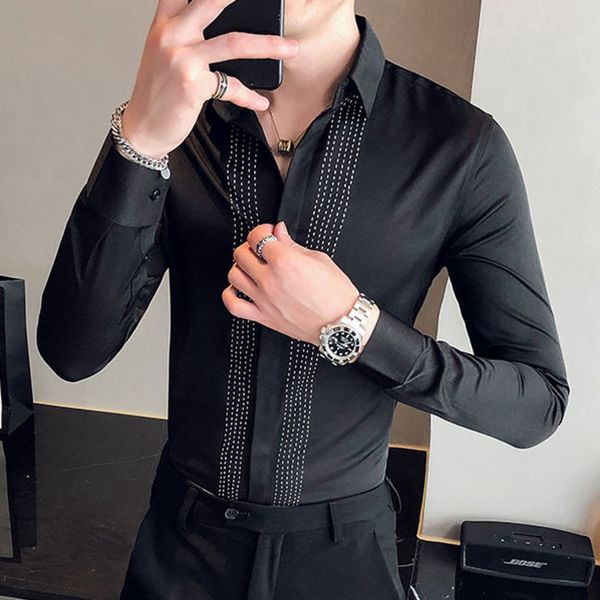 2020 casual long men's sleeve shirt club dress from the vintage tuxedo party. b9g5, White;black
2020 casual long men's sleeve shirt club dress from the vintage tuxedo party. b9g5, White;black