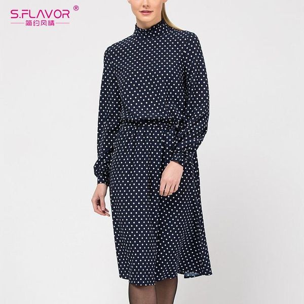 casual dresses s.flavor elegant polka dot knee length dress women spring long sleeve turtleneck female vintage party vestidos1, Black;gray
casual dresses s.flavor elegant polka dot knee length dress women spring long sleeve turtleneck female vintage party vestidos1, Black;gray
