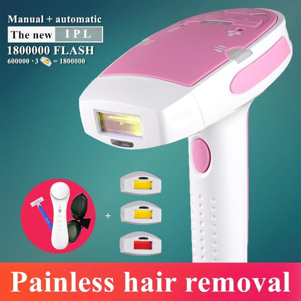 new 3in1 1800000 flashes ipl laser hair removal machine laser epilator permanent bikini trimmer electric depilador a laser women