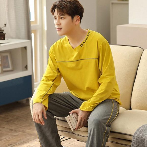 2020 spring korean long sleeve pajama sets for men cotton sleepwear suit nightwear male loungewear pyjamas homewear home clothes1, Black;brown
2020 spring korean long sleeve pajama sets for men cotton sleepwear suit nightwear male loungewear pyjamas homewear home clothes1, Black;brown