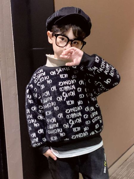winter plush 2021 base new coat fashion middle school children's foreign sle letter high collar pullover tovr, Black
winter plush 2021 base new coat fashion middle school children's foreign sle letter high collar pullover tovr, Black