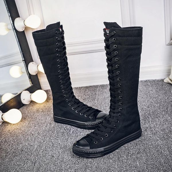high tube women fashion canvas dance boots knee high dance shoes side zipper lace up women shoes boots xin-shipping, Black
high tube women fashion canvas dance boots knee high dance shoes side zipper lace up women shoes boots xin-shipping, Black