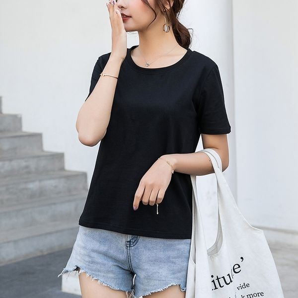 txtii basic solid color short sleeve t-shirt women t-shirt coat 2020 spring summer new korean neck and versatile casual crew loose jj, White
txtii basic solid color short sleeve t-shirt women t-shirt coat 2020 spring summer new korean neck and versatile casual crew loose jj, White