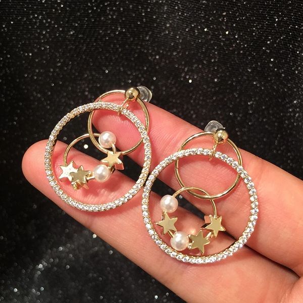 korean fashion geometric circle star pearl earrings sweet temperament simple zircon earrings 925 silver needles
korean fashion geometric circle star pearl earrings sweet temperament simple zircon earrings 925 silver needles