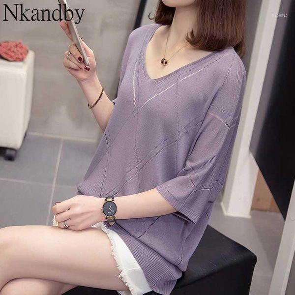 plus size v neck knit wear tshirt 2020 spring summer hollow out knitted pullovers oversize half sleeve argyle lady sweaters1, White;black
plus size v neck knit wear tshirt 2020 spring summer hollow out knitted pullovers oversize half sleeve argyle lady sweaters1, White;black