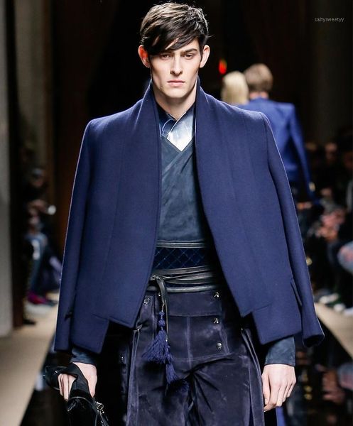 men's wool & blends men's jacket coat windbreaker 2021 spring and autumn milan show short stand collar personality woolen coat1, Black
men's wool & blends men's jacket coat windbreaker 2021 spring and autumn milan show short stand collar personality woolen coat1, Black