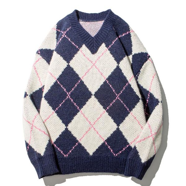 men's sweaters lacible argyle color block knitted sweater men cotton harajuku jumper oversize 2021 winter casual knittwear pullover top, White;black
men's sweaters lacible argyle color block knitted sweater men cotton harajuku jumper oversize 2021 winter casual knittwear pullover top, White;black