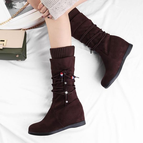 cashmere round suede mid-boots plus autumn and winter increased wedge heel boots wild comfortable women's winter shoes1, Black
cashmere round suede mid-boots plus autumn and winter increased wedge heel boots wild comfortable women's winter shoes1, Black