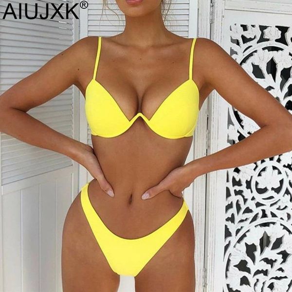 aiujxk underwire push bikini set women solid color high waist swimwear beach wear brazilian biquini two-piece swimsuit1, White;black
aiujxk underwire push bikini set women solid color high waist swimwear beach wear brazilian biquini two-piece swimsuit1, White;black
