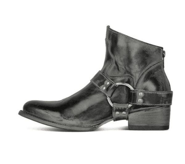 boots vintage women buckle pu shoes short square heels fashion pointed toe ankle all match breathable, Black
boots vintage women buckle pu shoes short square heels fashion pointed toe ankle all match breathable, Black