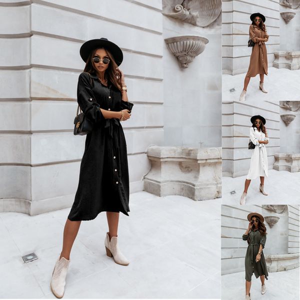 autumn winter solid long sleeve maxi shirt women's dress fashion turn down neck button blit tunic split ladies dress s-2xl 201126, Black;gray
autumn winter solid long sleeve maxi shirt women's dress fashion turn down neck button blit tunic split ladies dress s-2xl 201126, Black;gray